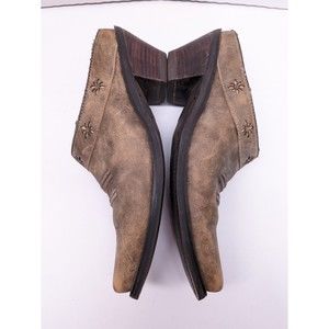 ARIAT 13329 Desert Star Brown Leather Western Slip On Mule Shoes Women's Sz 7.5B